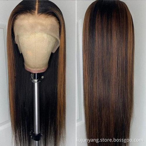Highlight Honey Blonde Straight Hair 13×4 Lace Front Wigs